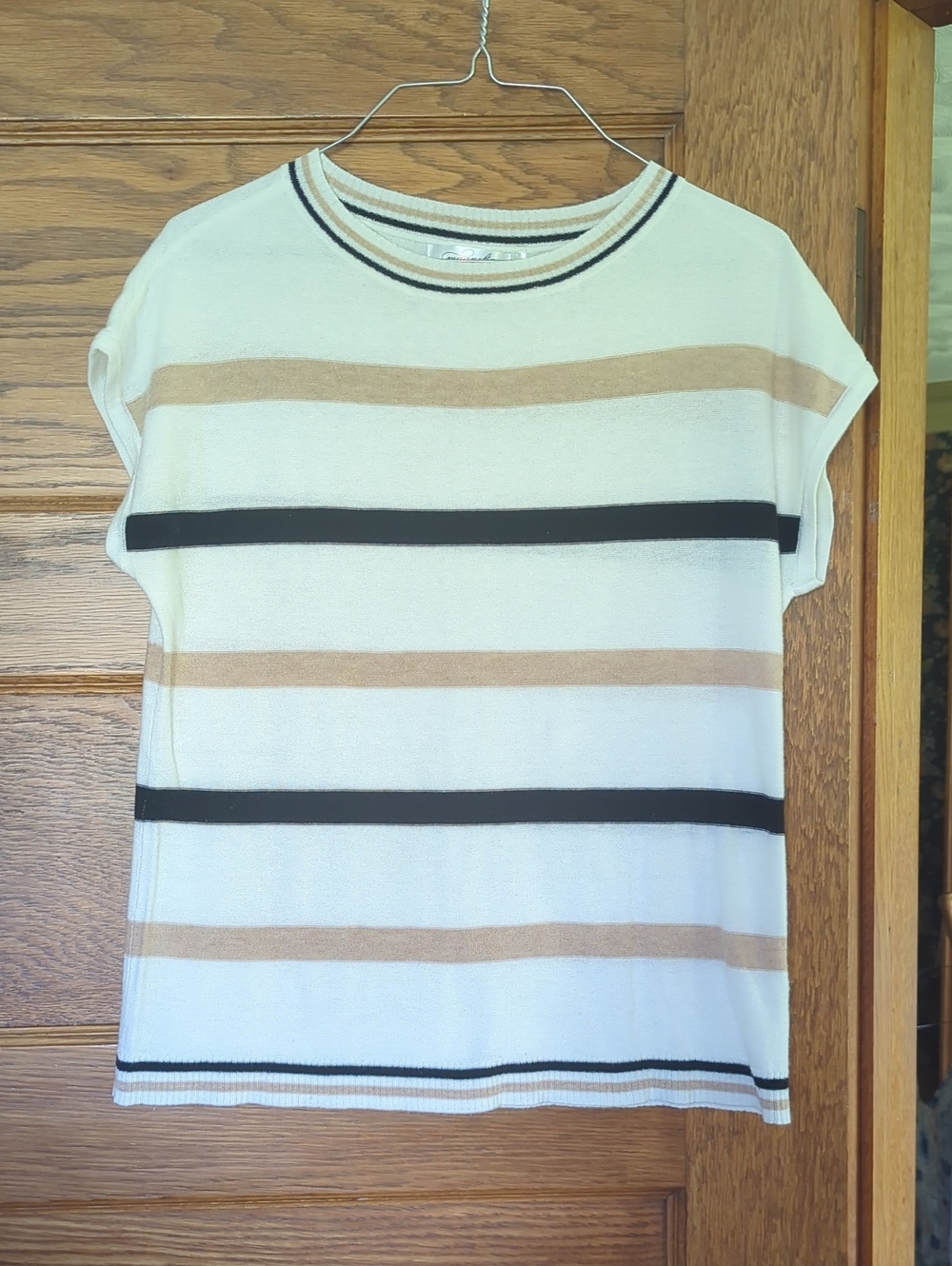 Magnolia Boutique Women’s Striped Short Sleeve Sweater Striped Top - Picture 1 of 5